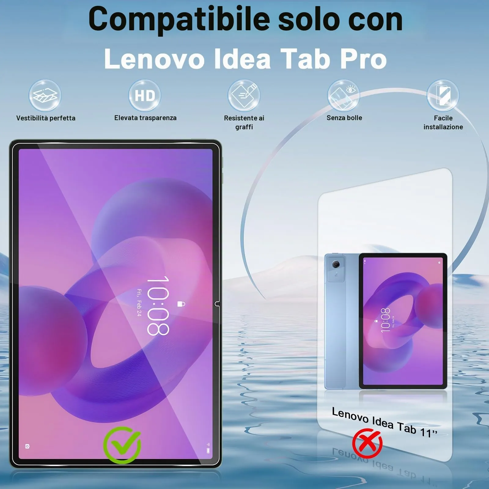 ELYCO Pellicola Protettiva in Vetro Temperato per Lenovo Idea Tab Pro 12.7 Pollici - immagine 2