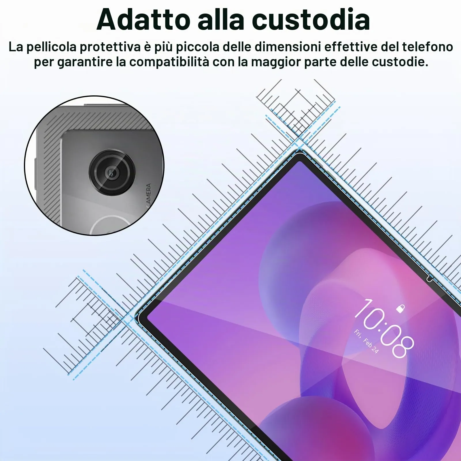 ELYCO Pellicola Protettiva in Vetro Temperato per Lenovo Idea Tab Pro 12.7 Pollici - immagine 8