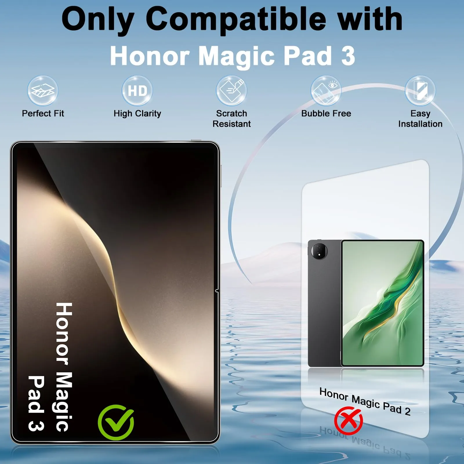 ELYCO Pellicola Protettiva in Vetro Temperato per Honor Magic Pad 3/3 Pro 13.3 Pollici - immagine 2
