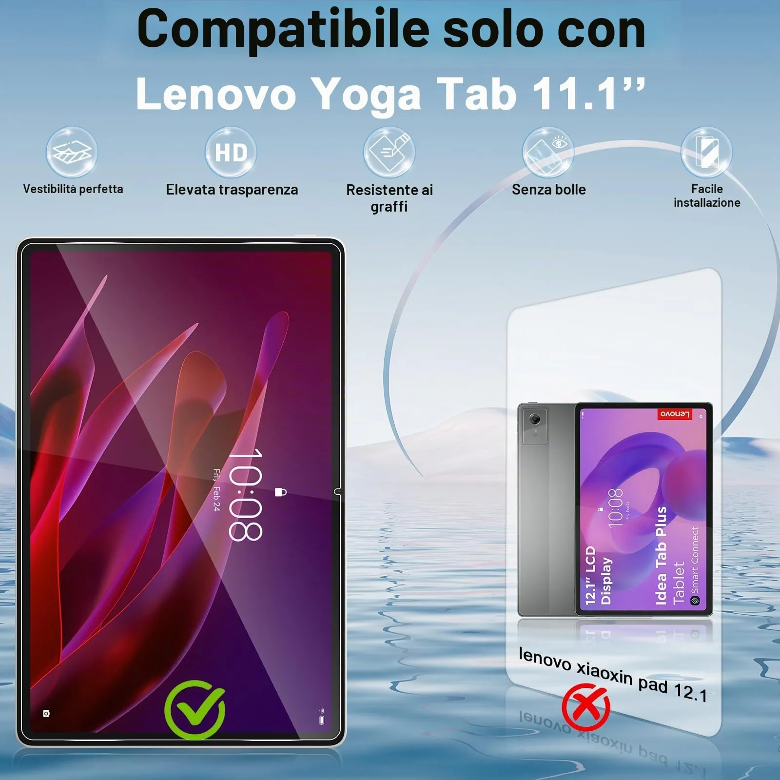 ELYCO Pellicola Protettiva in Vetro Temperato per Lenovo Yoga Tab 11.1 Pollici - immagine 2