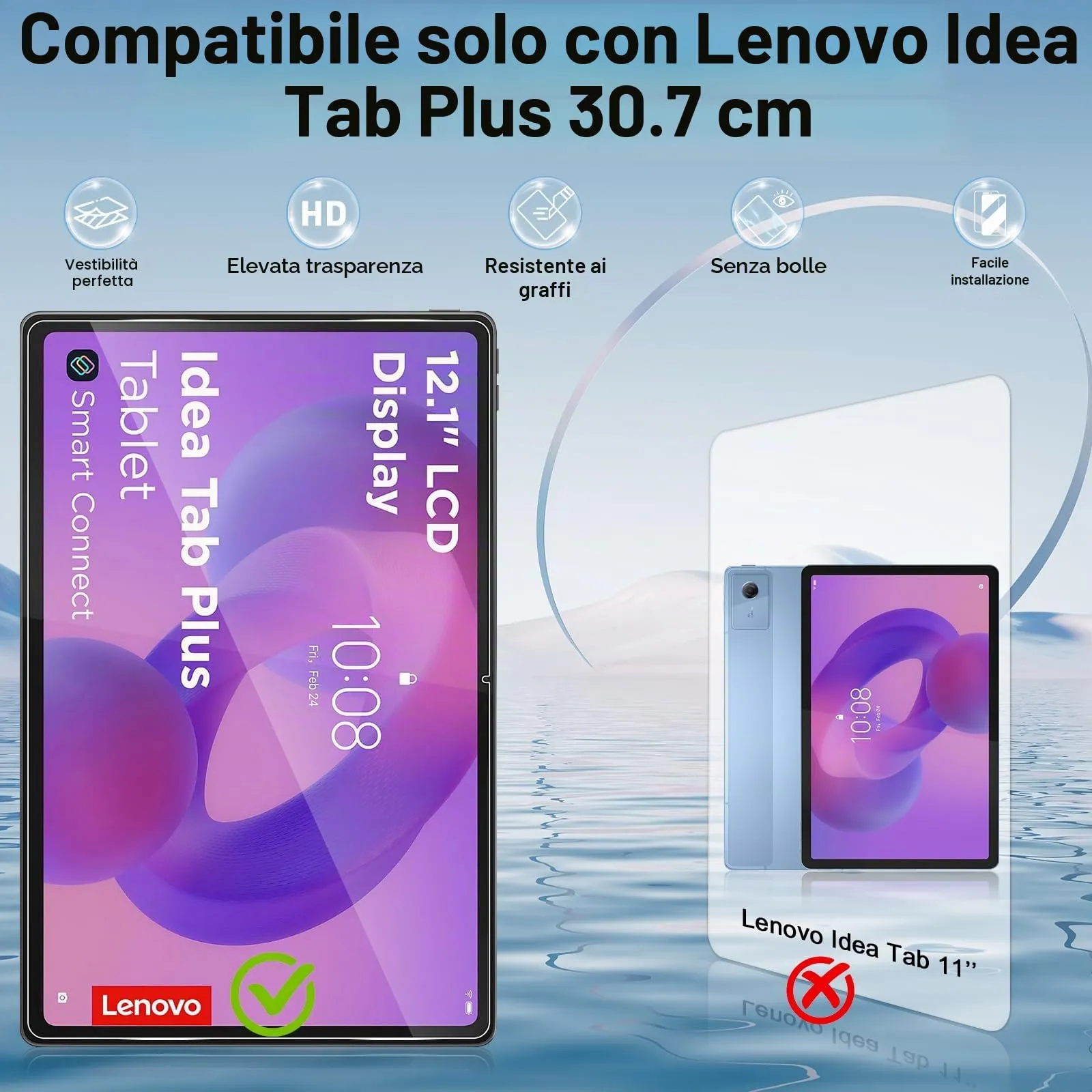 ELYCO Vetro Temperato per Lenovo Idea Tab Plus 12.1 Pollici - immagine 2