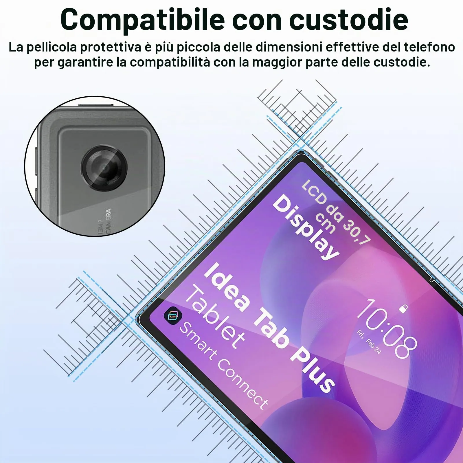 ELYCO Vetro Temperato per Lenovo Idea Tab Plus 12.1 Pollici - immagine 8