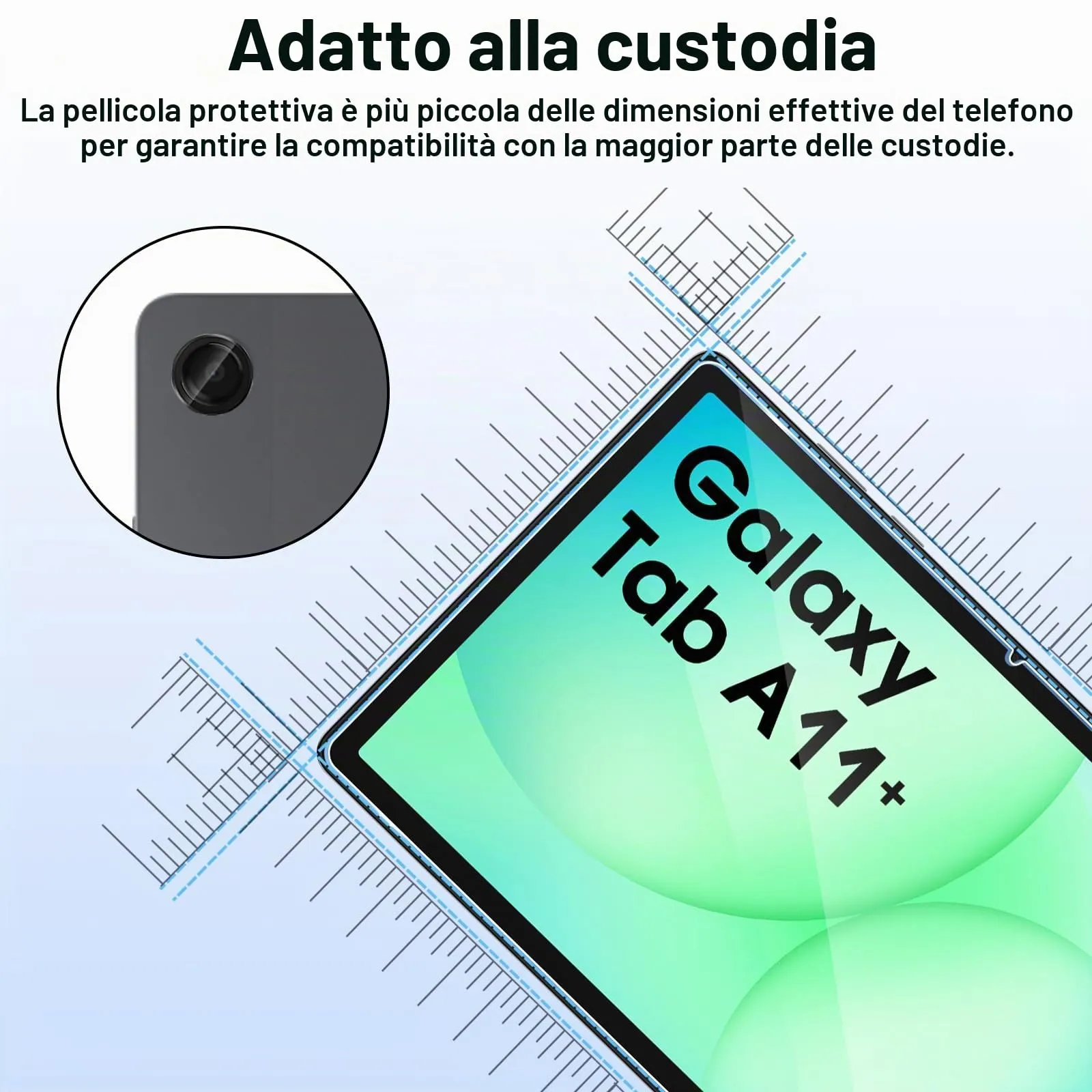 ELYCO Pellicola Protettiva in Vetro Temperato per Samsung Galaxy Tab A11 Plus 11 Pollici - immagine 8