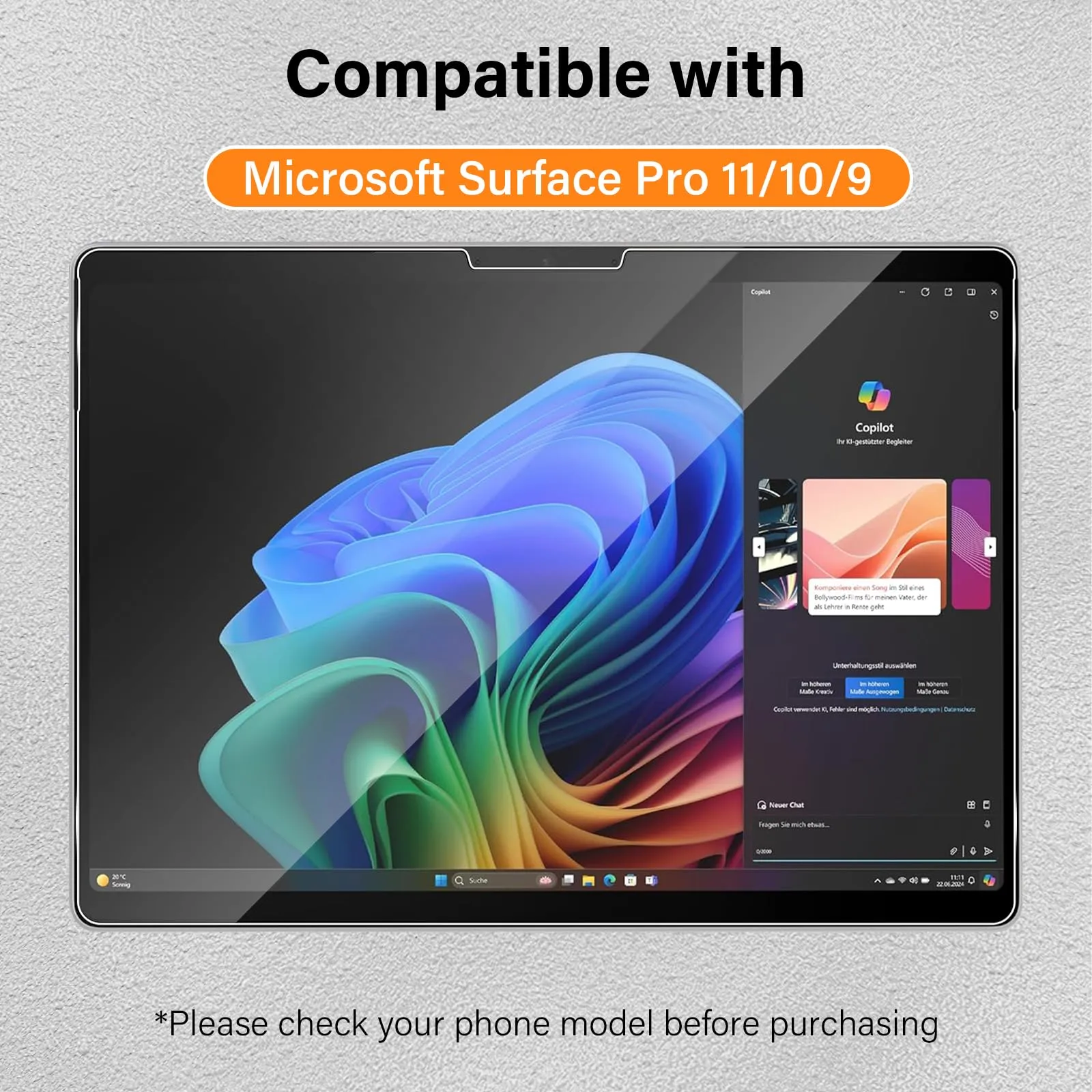 ELYCO Pellicola Protettiva per Microsoft Surface Pro 12/Pro 11 13", 2 Pezzi - immagine 2
