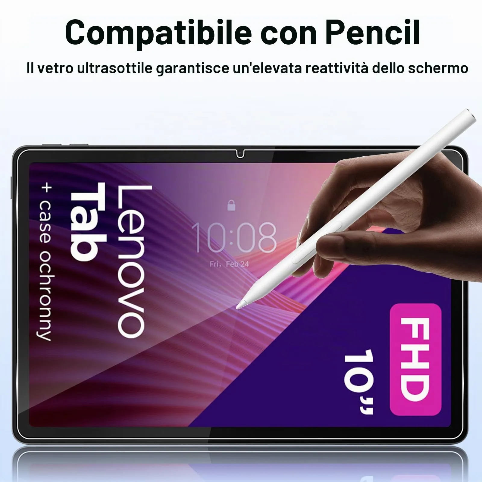 ELYCO Pellicola Protettiva in Vetro Temperato per Lenovo Tab TB311FU/TB311XU 10.1 Pollici 2025 - immagine 5
