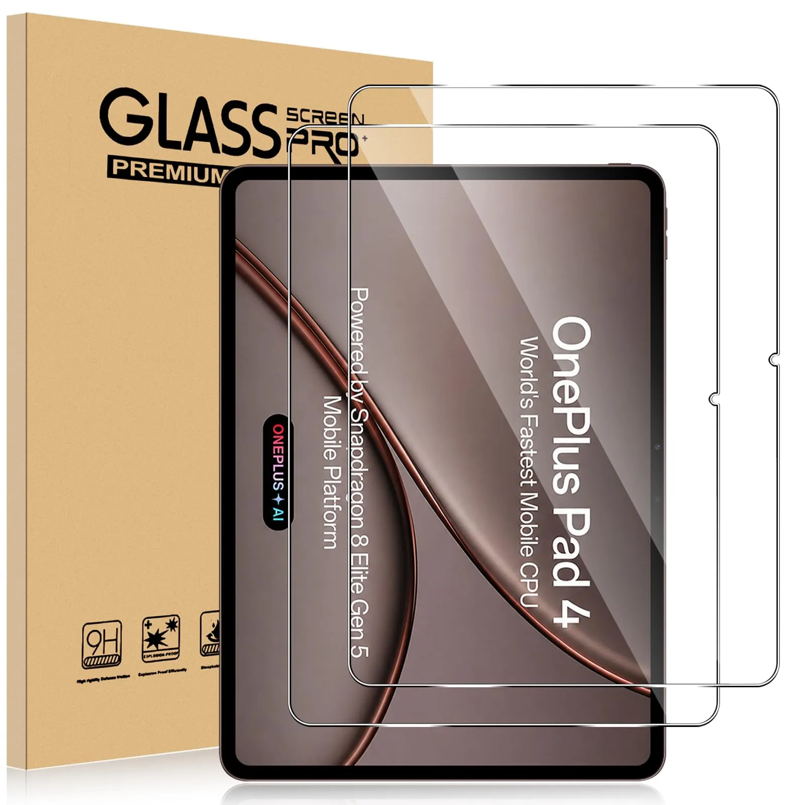 ELYCO Pellicola Protettiva in Vetro Temperato per OnePlus Pad 4 13.2 Pollici, 2 Pezzi - immagine 1