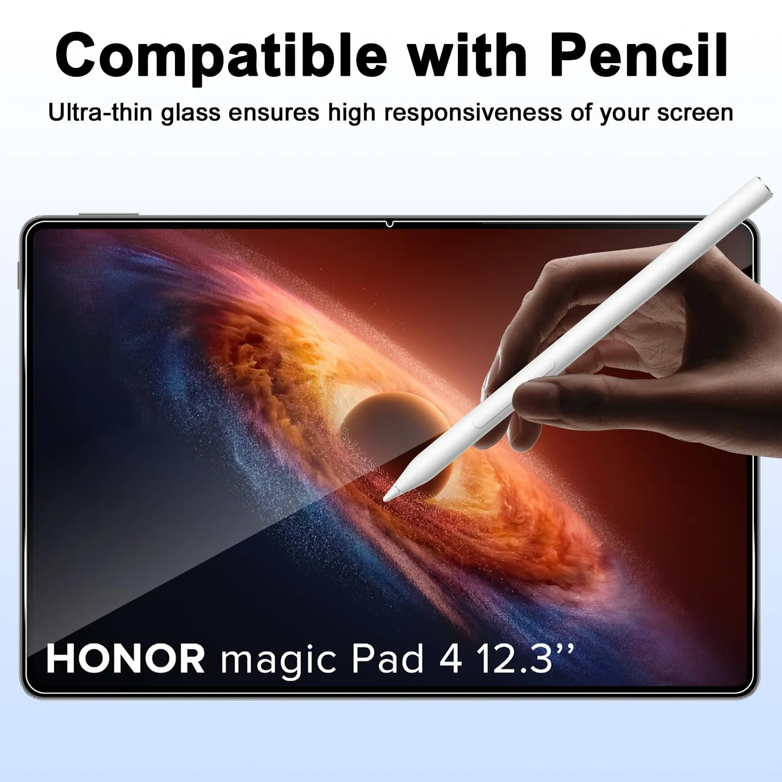 ELYCO Pellicola Protettiva in Vetro Temperato per Honor Magic Pad 4 12.3 Pollici, 2 Pezzi - immagine 5