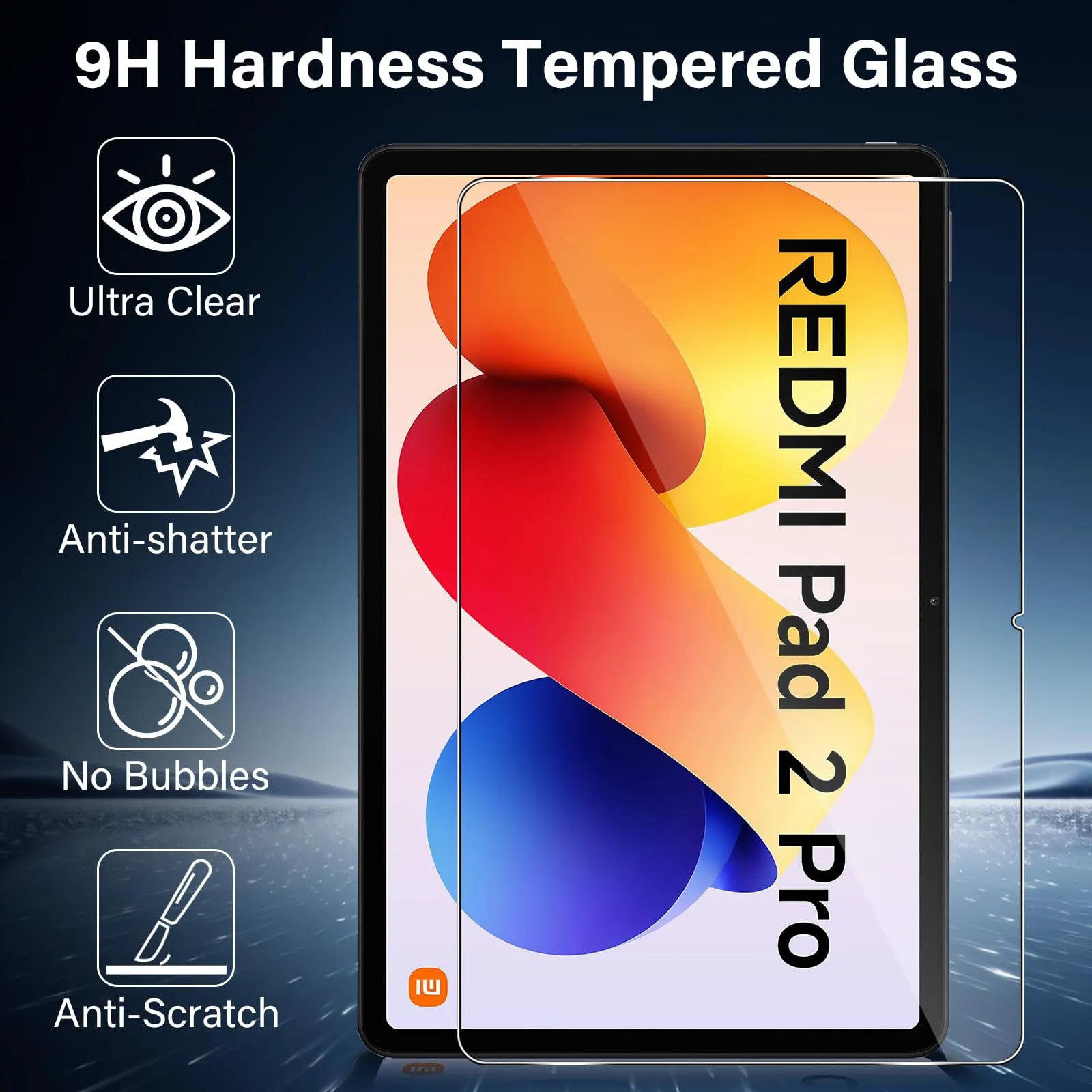 ELYCO Pellicola Protettiva in Vetro Temperato per Xiaomi Redmi Pad 2 Pro / POCO Pad M1 12.1" - immagine 4