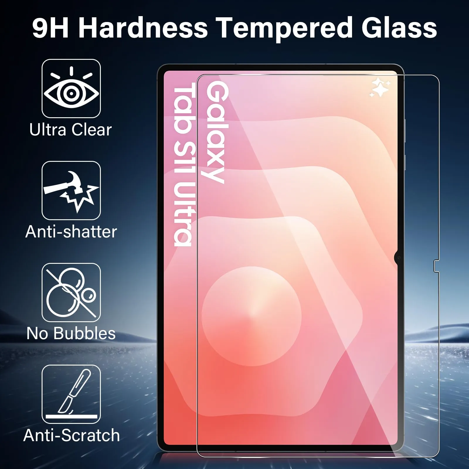 ELYCO Pellicola Protettiva in Vetro Temperato per Samsung Galaxy Tab S12 Ultra/S11 Ultra 14.6" - immagine 6