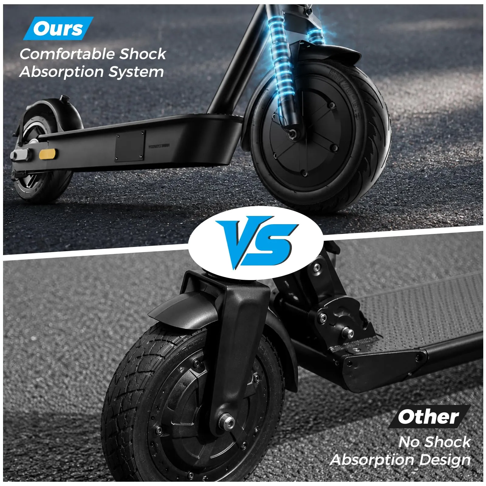 Zephyride V10 Monopattino Elettrico Adulto, 350W, Pneumatici 25,4 cm, Velocità 25km/h, Autonomia 45km, Doppio Freno a Tamburo, Pieghevole, Carico Massimo 120kg - immagine 4