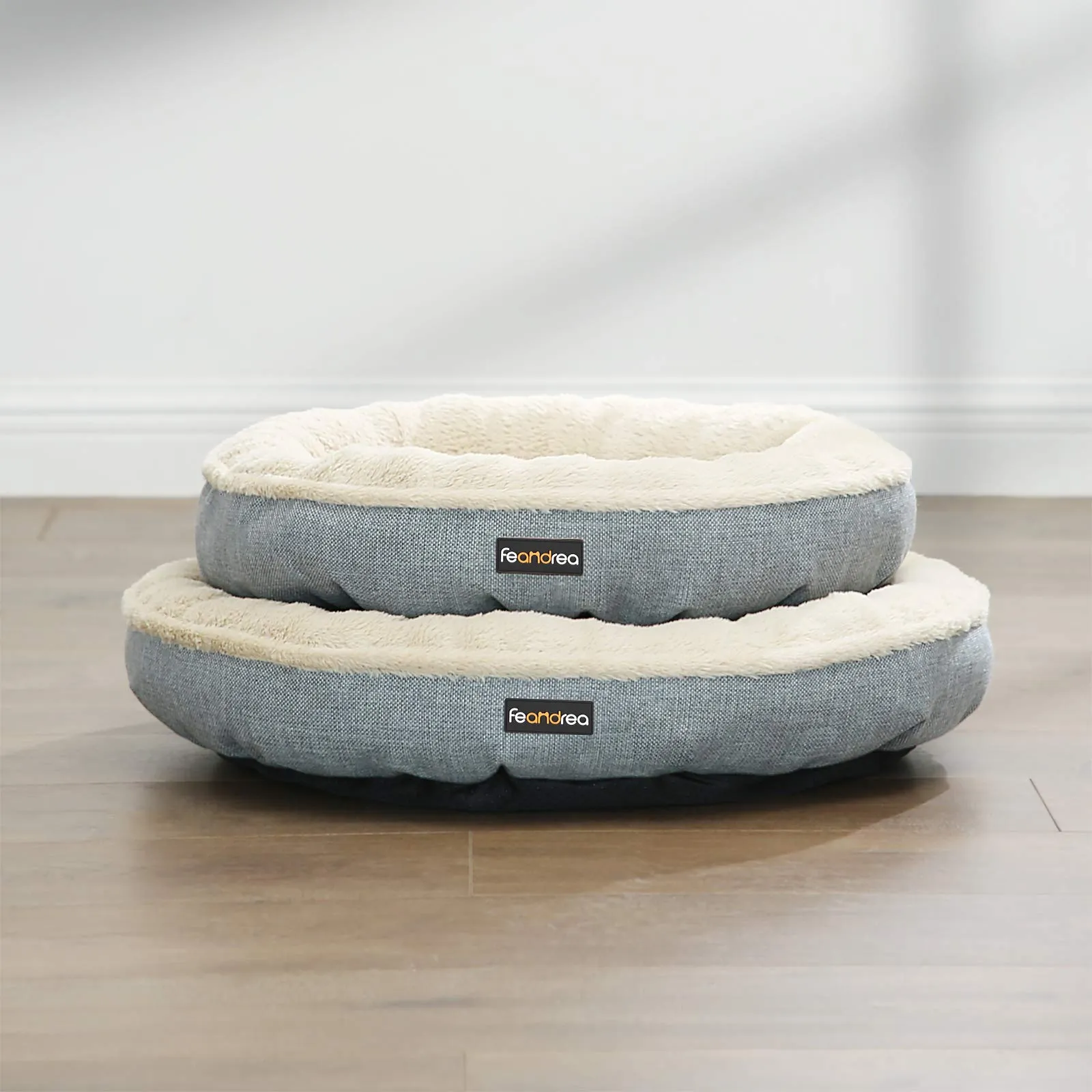 Feandrea Cuccia Divano per Cani e Gatti, Forma di Ciambella, 55 cm, Grigio PGW55G - immagine 6