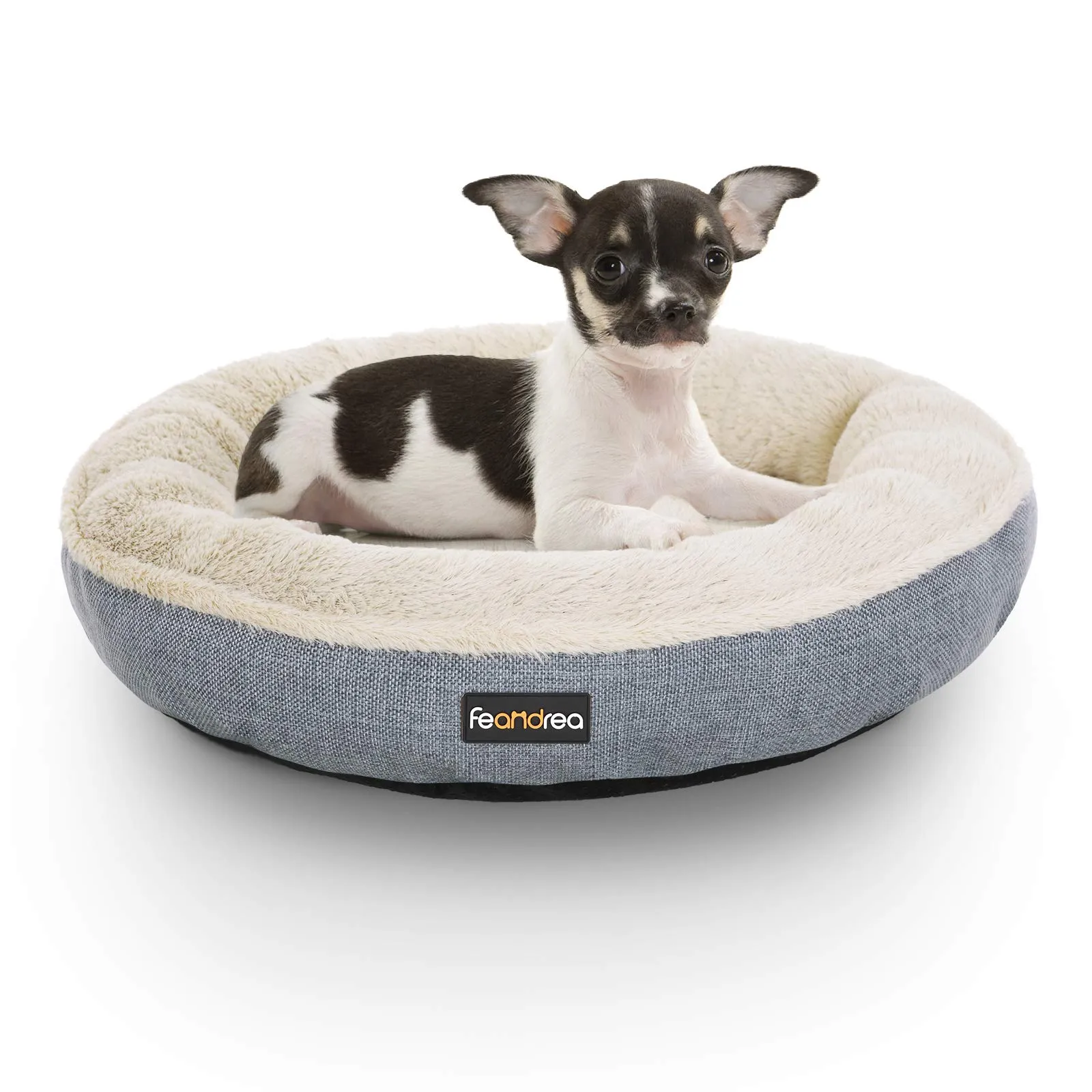 Feandrea Cuccia Divano per Cani e Gatti, Forma di Ciambella, 55 cm, Grigio PGW55G - immagine 7