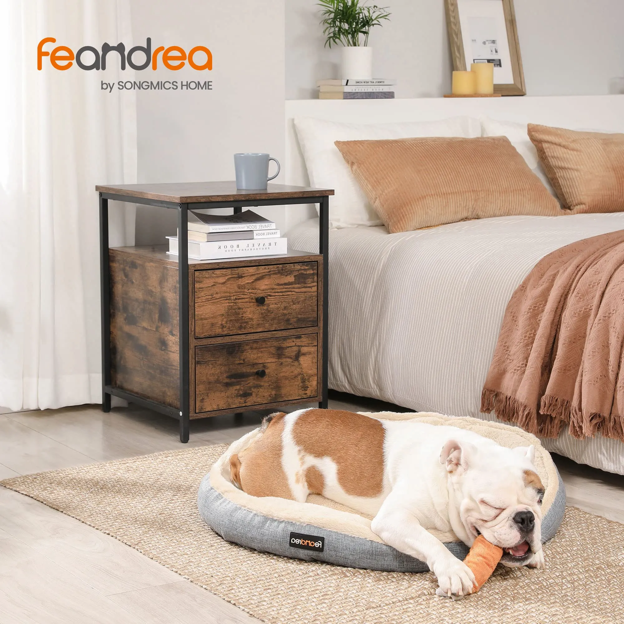 Feandrea Cuccia per Cani e Gatti, Forma di Ciambella, 75cm, Grigio PGW075G02 - immagine 2