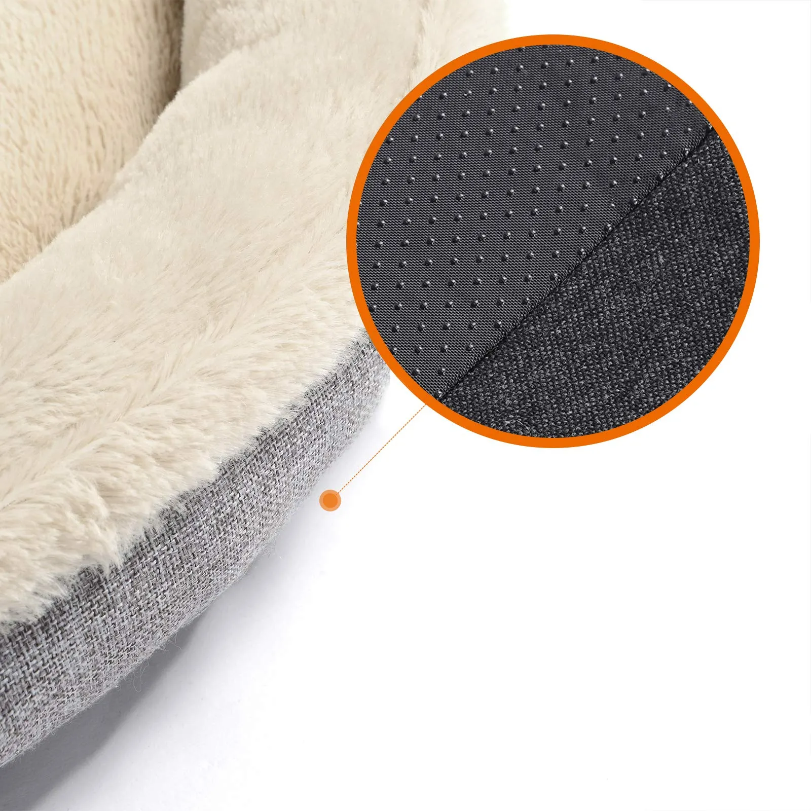 Feandrea Cuccia per Cani e Gatti, Forma di Ciambella, 75cm, Grigio PGW075G02 - immagine 6