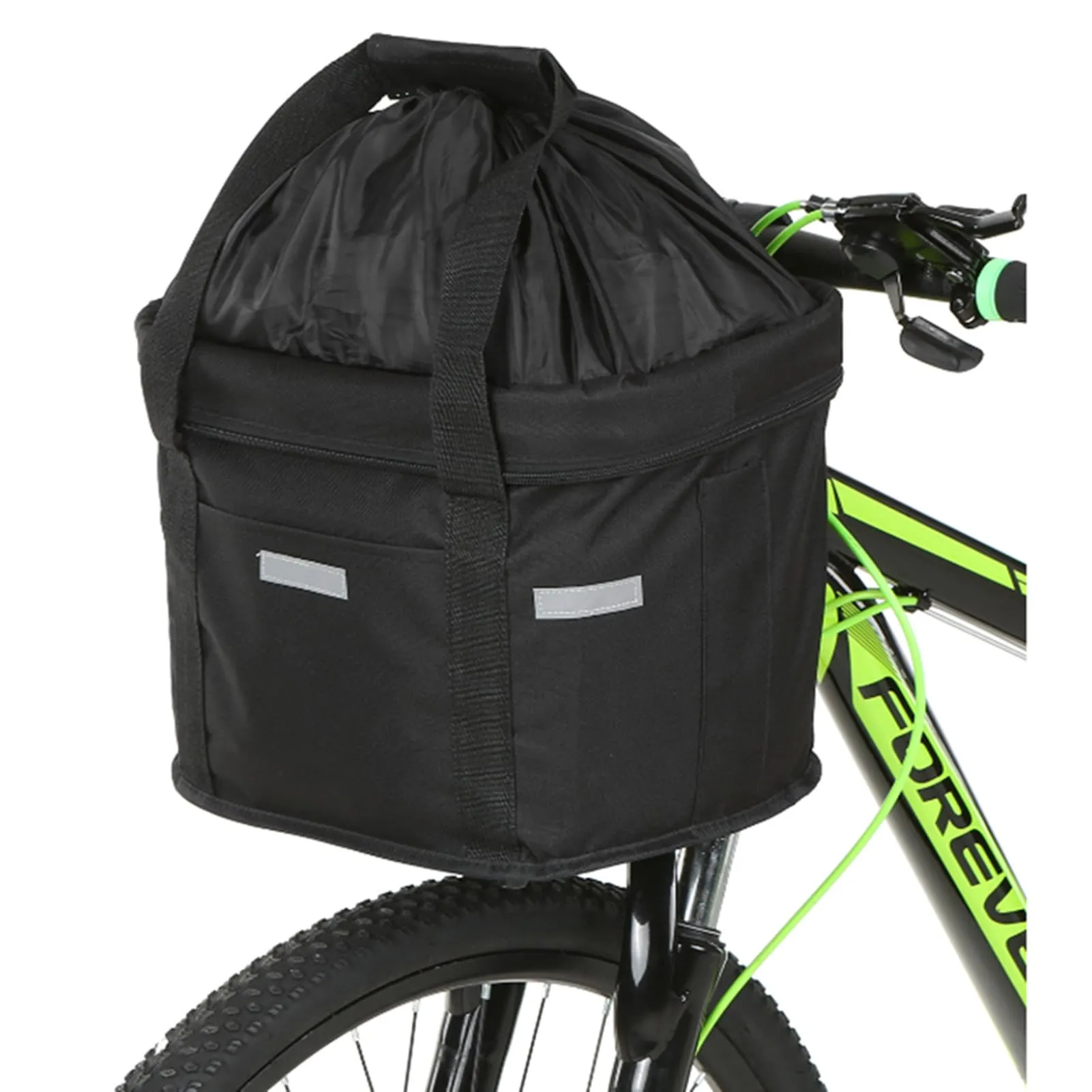 CiCixixi Cestino Anteriore per Bici Staccabile con Adattatore Manubrio per Cani, Gatti, Picnic e Shopping (Nero) - immagine 3