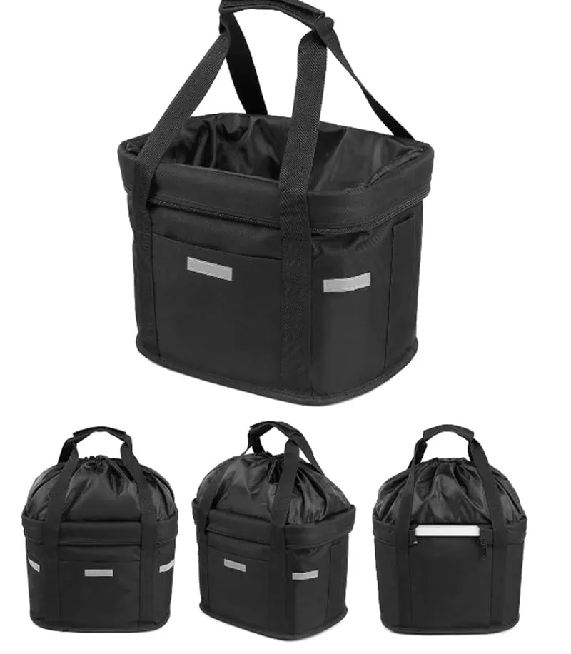 CiCixixi Cestino Anteriore per Bici Staccabile con Adattatore Manubrio per Cani, Gatti, Picnic e Shopping (Nero) - immagine 4