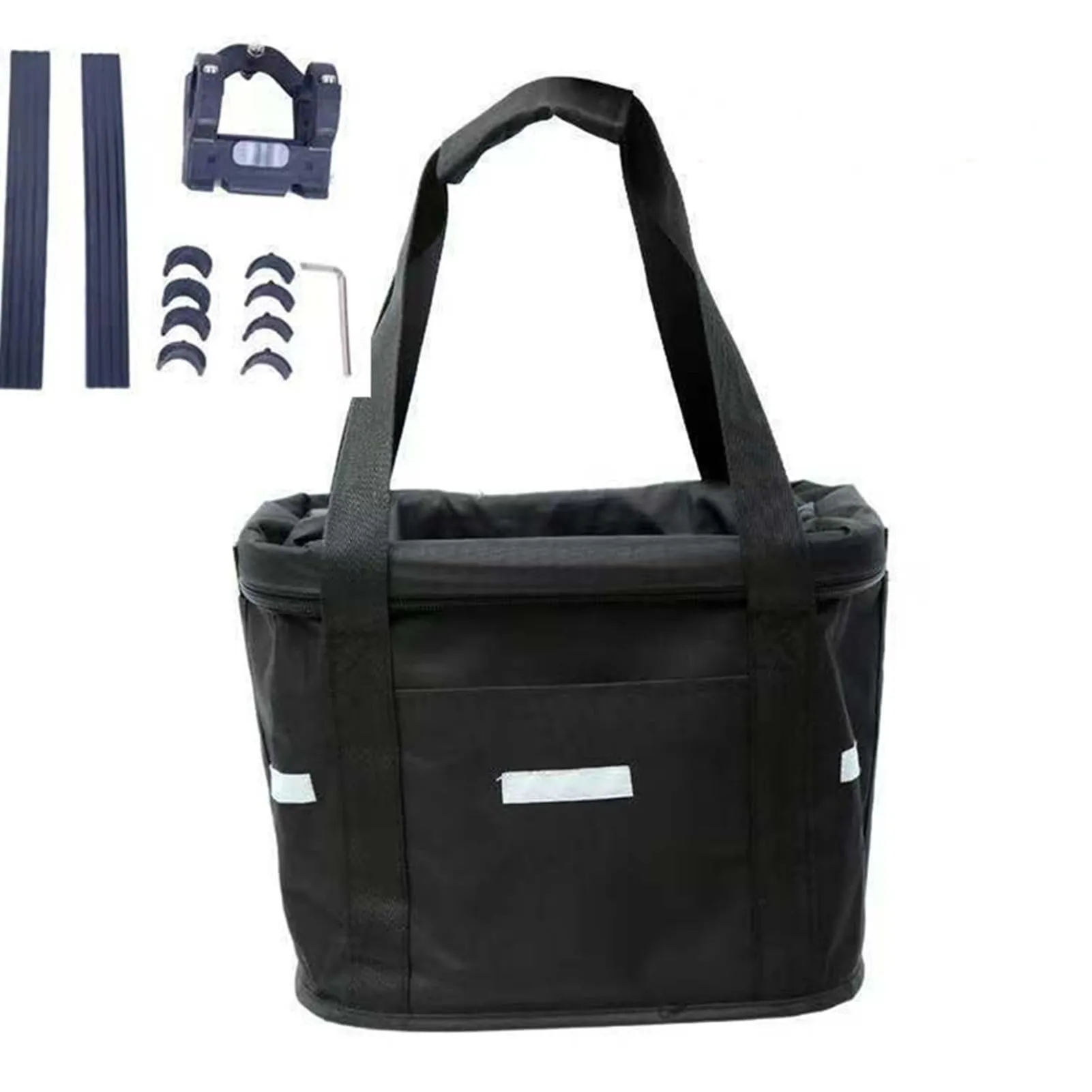 CiCixixi Cestino Anteriore per Bici Staccabile con Adattatore Manubrio per Cani, Gatti, Picnic e Shopping (Nero) - immagine 5