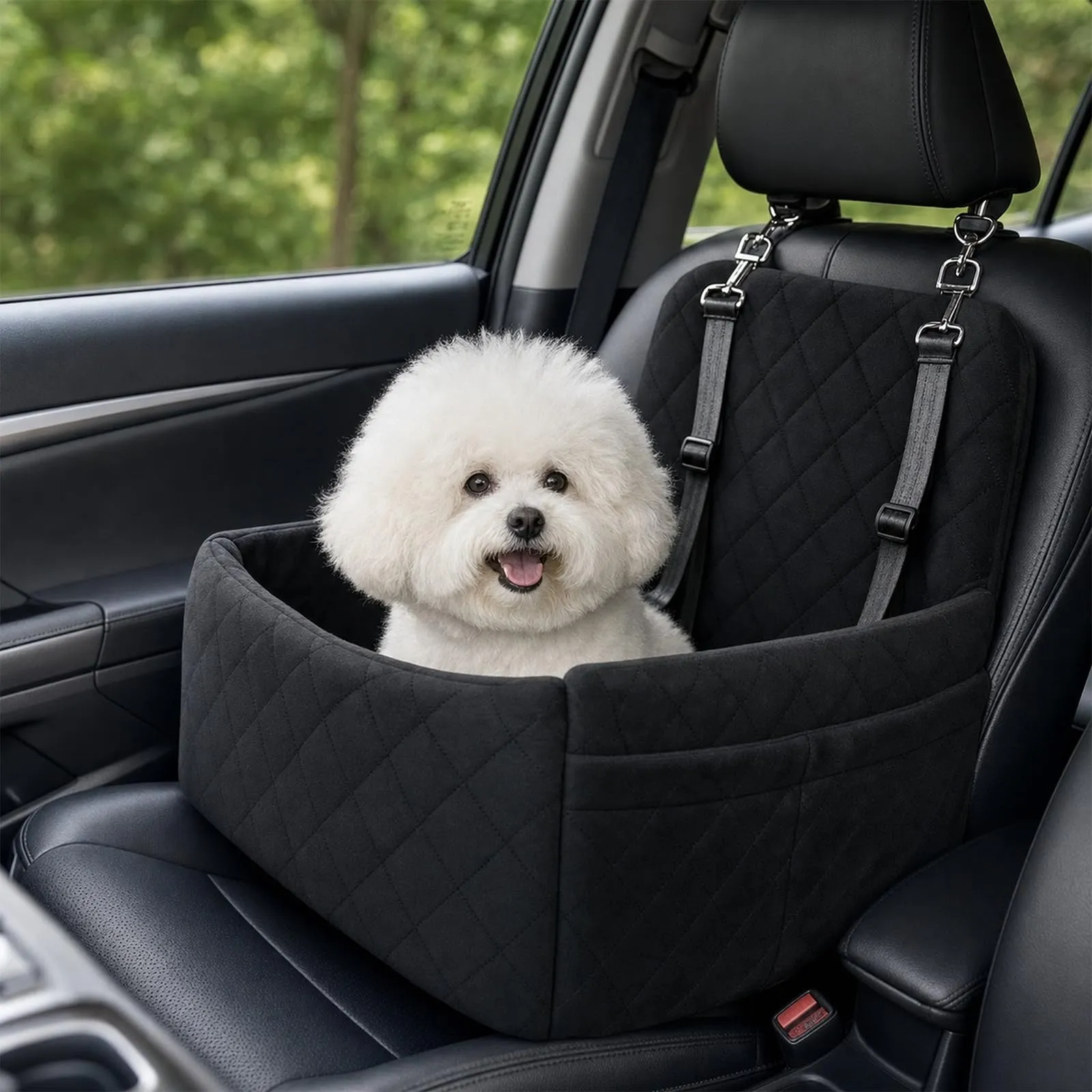 Jinfanshurich Seggiolino Auto per Cani di Piccola Taglia con Memory Foam, 45 x 45 x 34 cm - immagine 1
