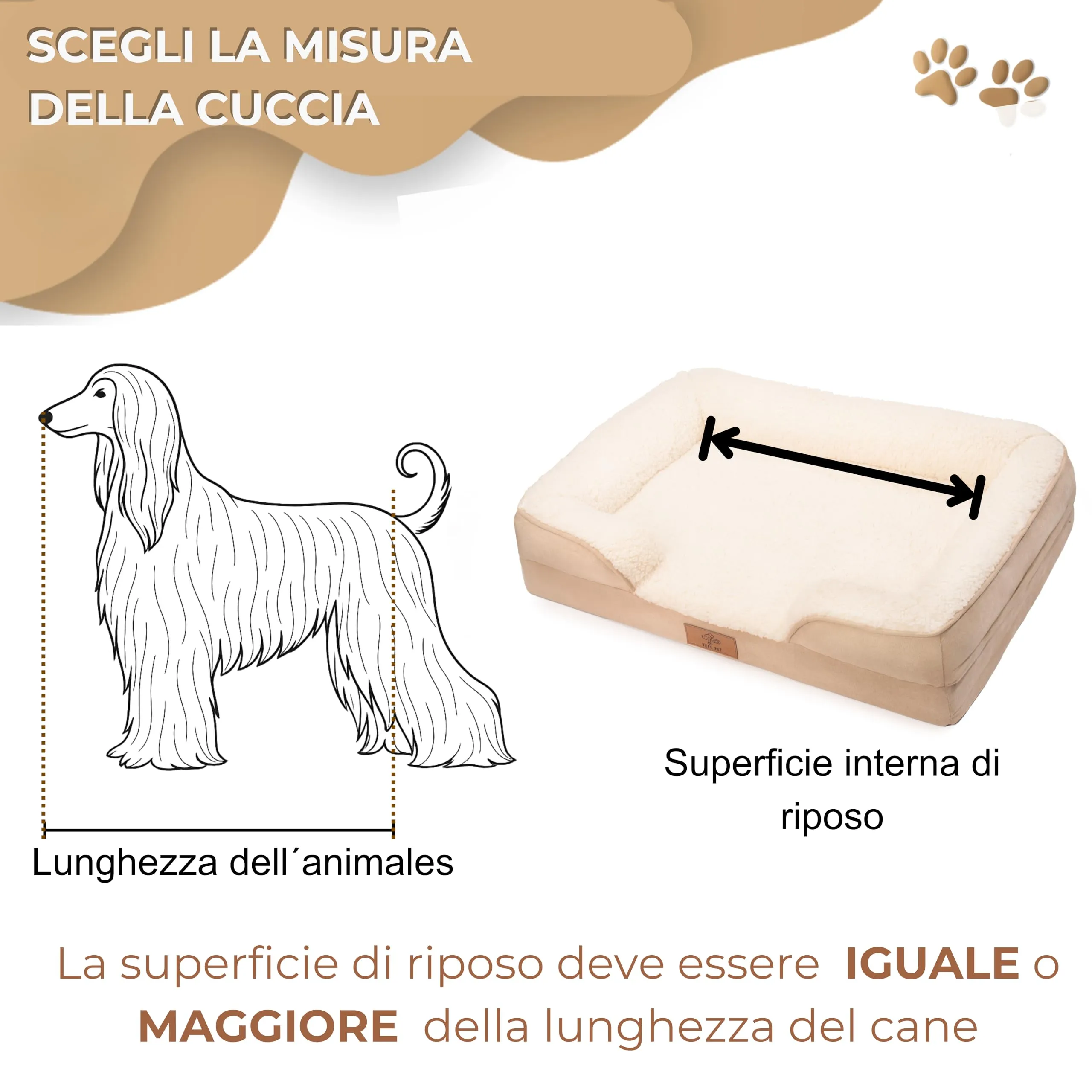 VEEL PET Cuccia Ortopedica per cani con Fodera Impermeabile Lavabile, XXL (122 x 89 x 20 cm) - immagine 4