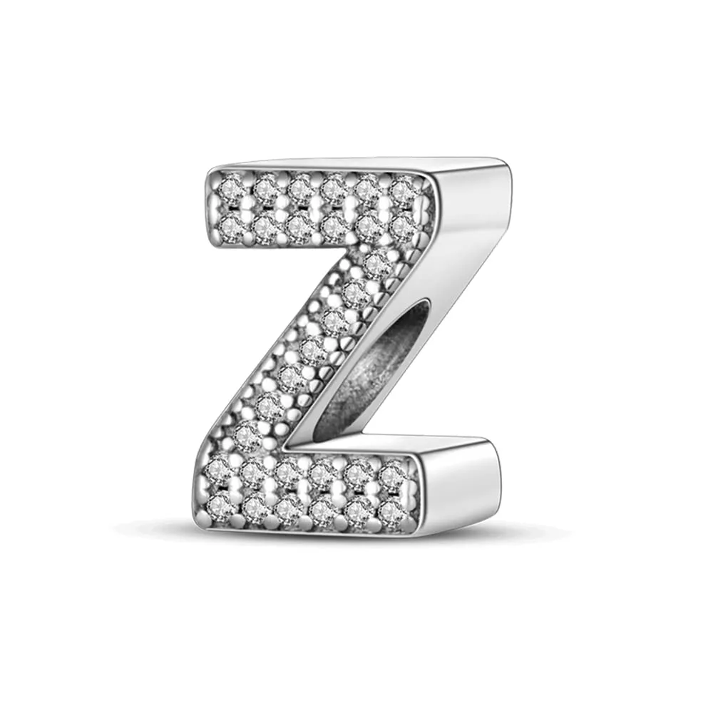 Pandach Ciondolo a forma di lettera in argento Sterling 925 e Zirconie sintetiche - immagine 1