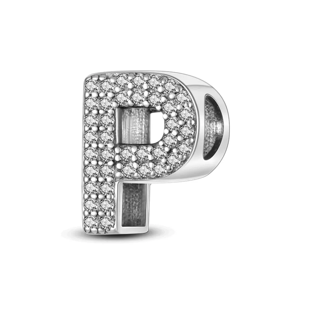 Pandach Ciondolo a forma di lettera in Argento Sterling 925 e Zirconia sintetica - immagine 1