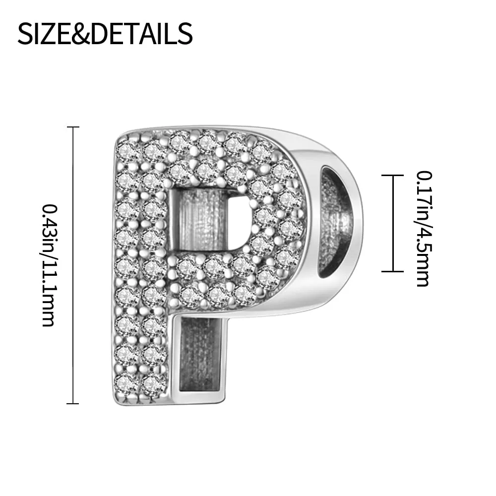 Pandach Ciondolo a forma di lettera in Argento Sterling 925 e Zirconia sintetica - immagine 3