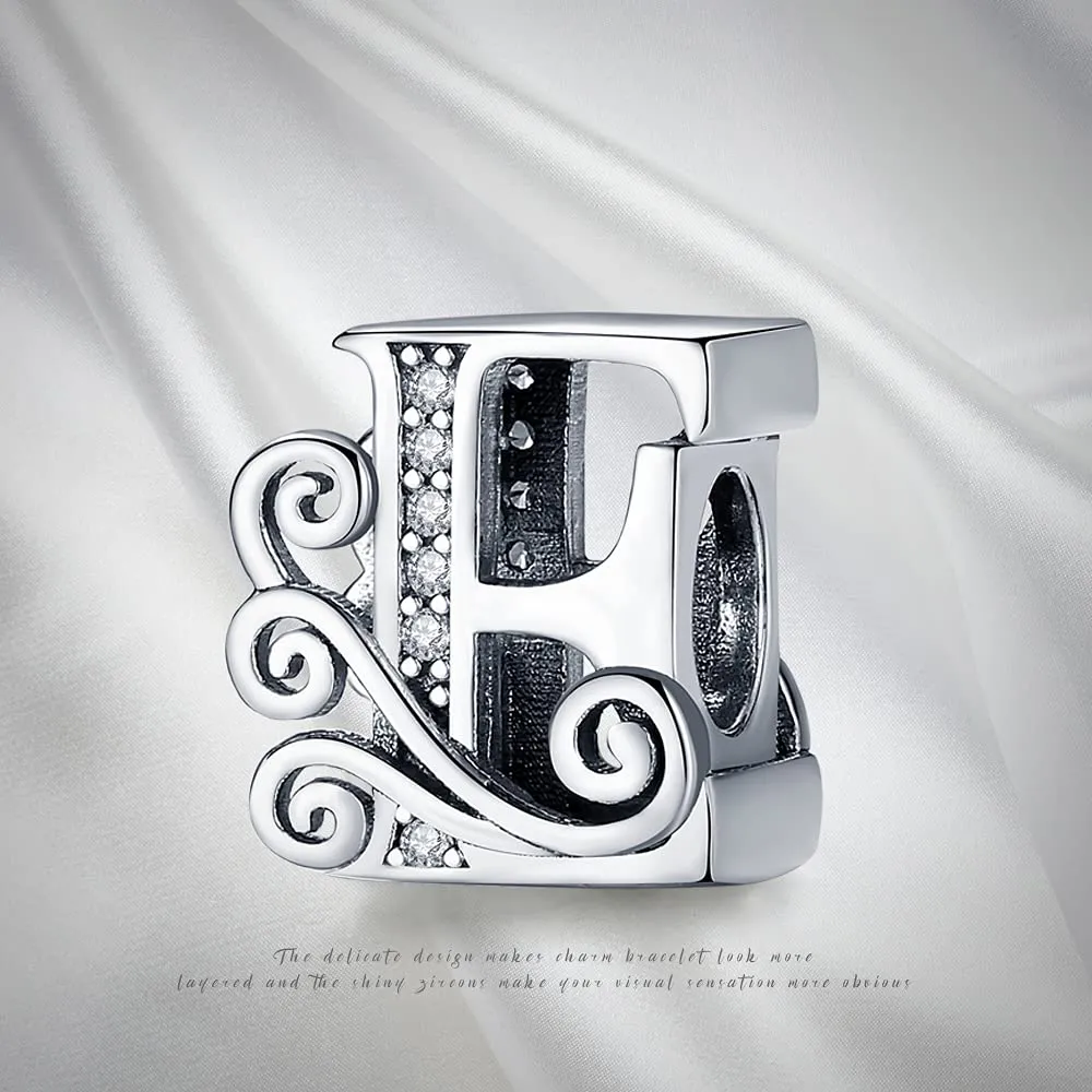 Pandach Bead Charm in Argento Sterling 925 con Lettere e Cubic Zirconia per Braccialetti e Collane Europei - immagine 7
