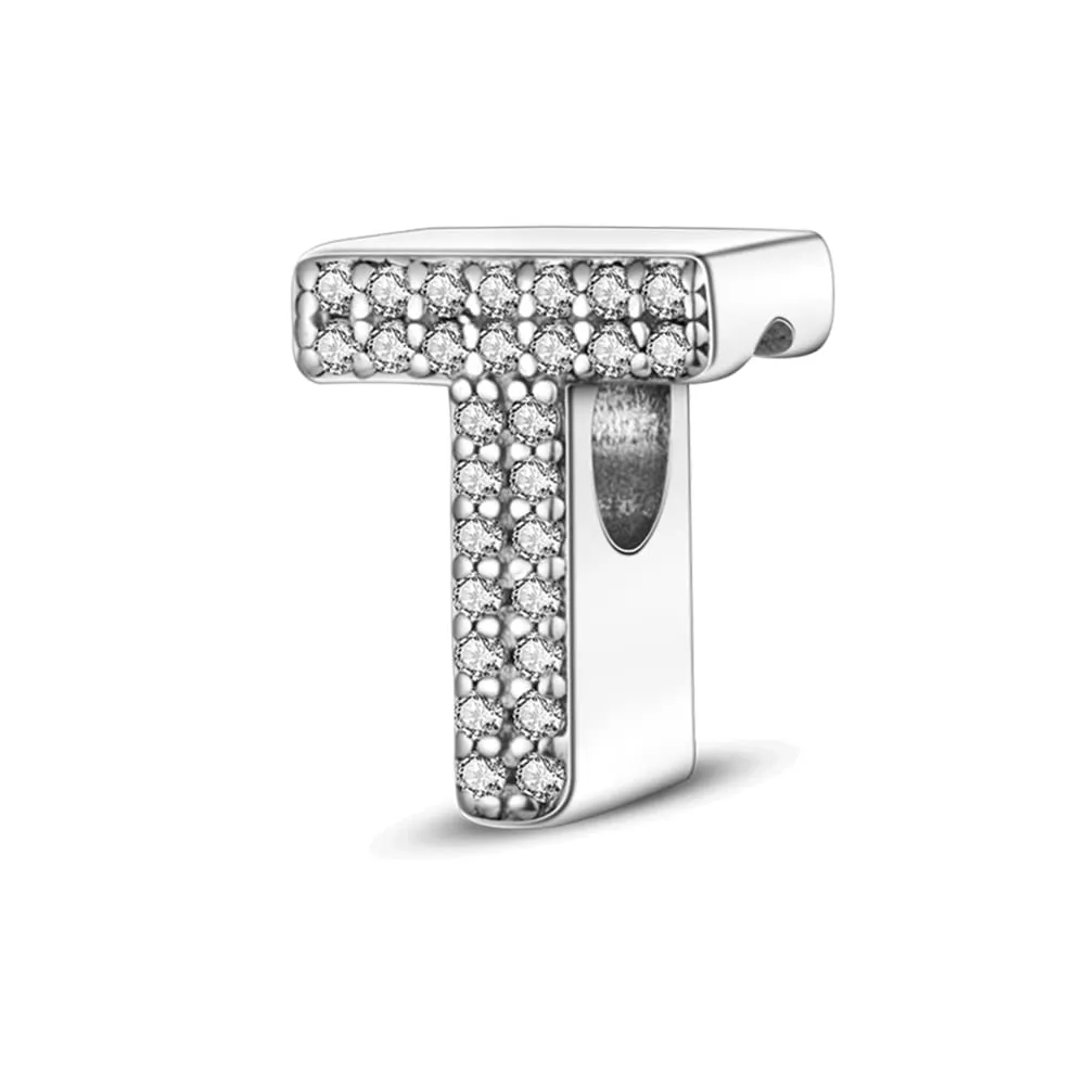 Pandach Ciondolo a forma di lettera in Argento Sterling 925 con Zirconi Cubici - immagine 1