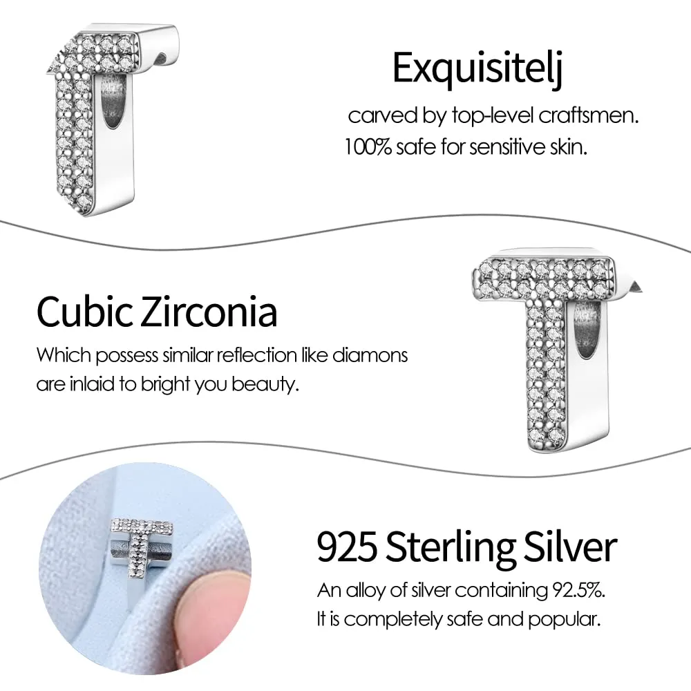 Pandach Ciondolo a forma di lettera in Argento Sterling 925 con Zirconi Cubici - immagine 6