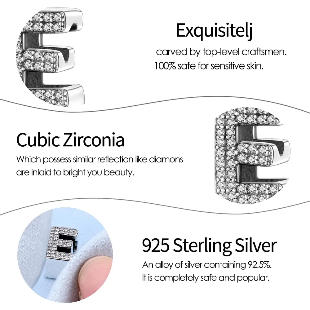 Pandach Ciondolo a forma di lettera in Argento Sterling 925 e Zirconie Sintetiche - immagine 6