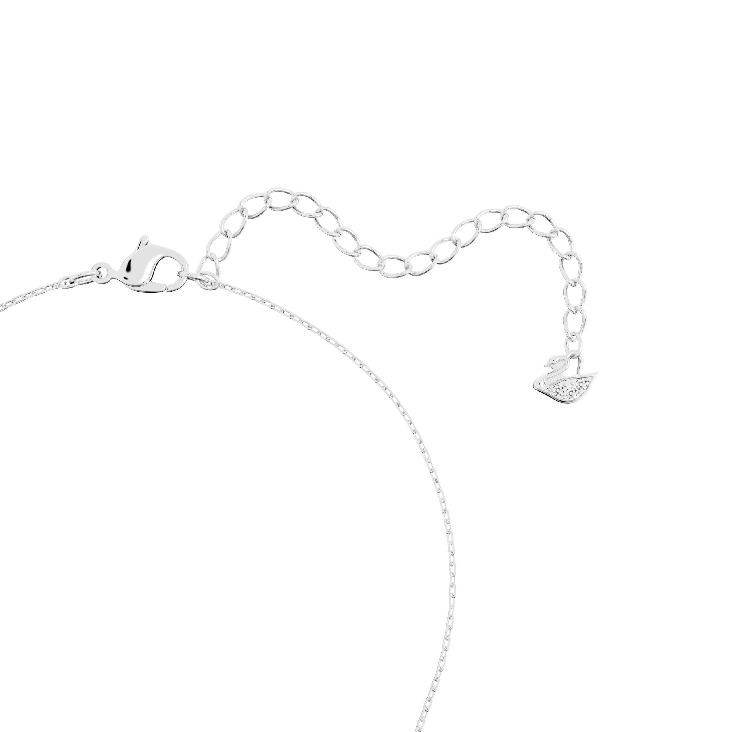 Swarovski Pendente Solitaire Taglio Round Bianco Placcato Rodio - immagine 3