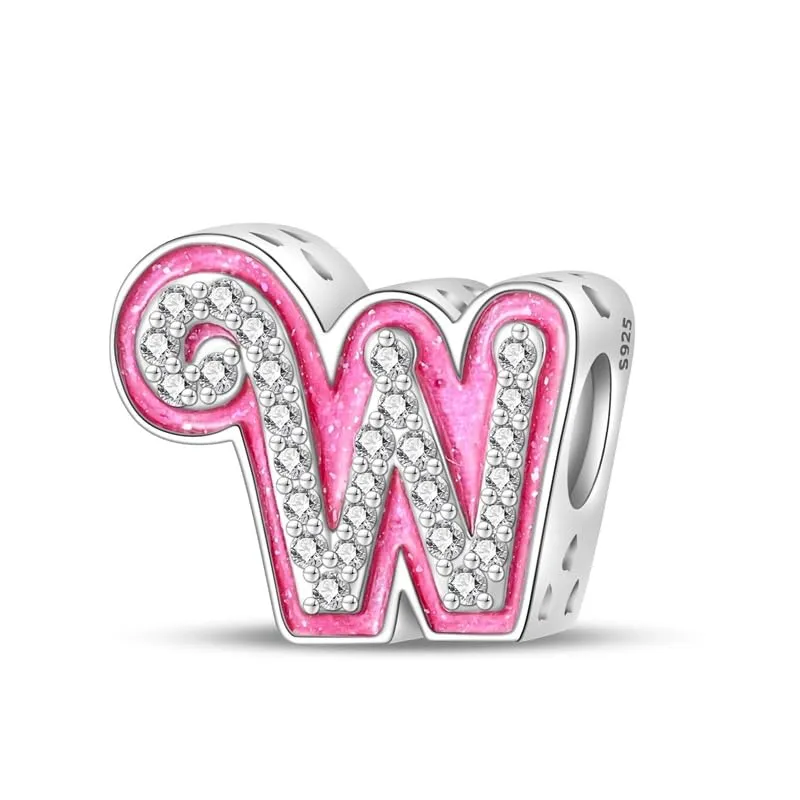 Pandach Bead Charm Ciondolo Argento Sterling 925 Lettere con Cubic Zirconia per Braccialetti e Collane Europei - immagine 1