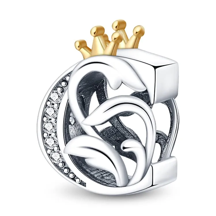 Pandach Bead Charm Argento Sterling 925 Lettere con Cubic Zirconia per Braccialetti e Collane Europee - immagine 1