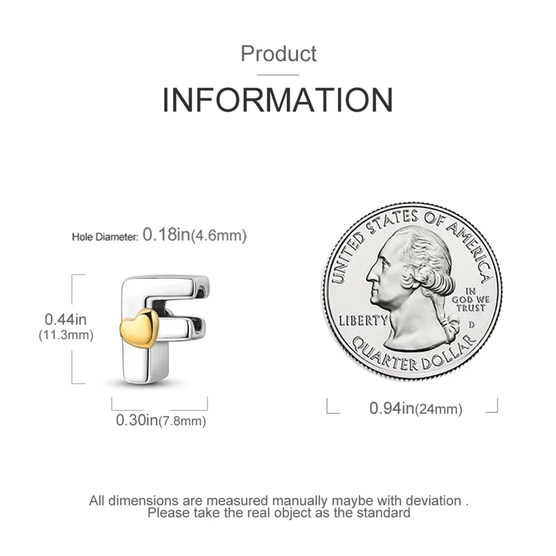 Pandach Bead Charm Ciondolo Argento Sterling 925 Lettere con Cubic Zirconia per Braccialetti e Collane Europei - immagine 5