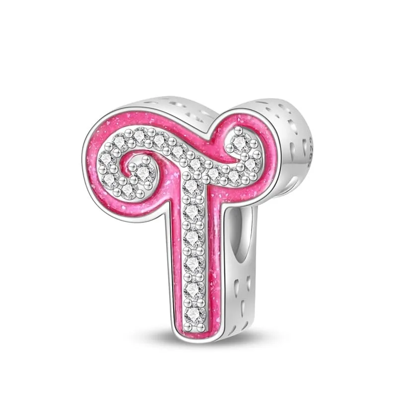 Pandach Bead Charm Ciondolo Argento Sterling 925 Lettere con Cubic Zirconia per Braccialetti e Collane Europei - immagine 1