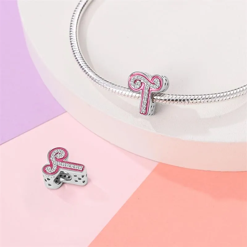 Pandach Bead Charm Ciondolo Argento Sterling 925 Lettere con Cubic Zirconia per Braccialetti e Collane Europei - immagine 2