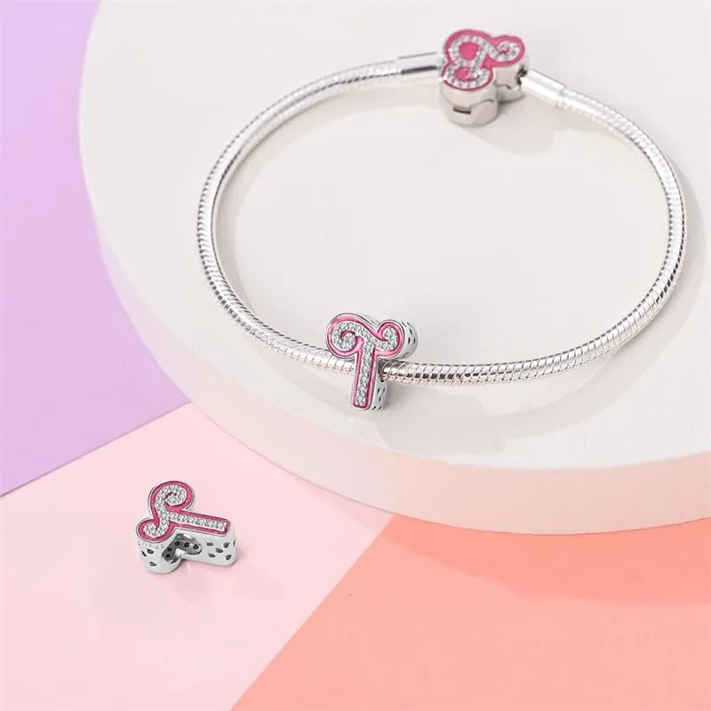 Pandach Bead Charm Ciondolo Argento Sterling 925 Lettere con Cubic Zirconia per Braccialetti e Collane Europei - immagine 3