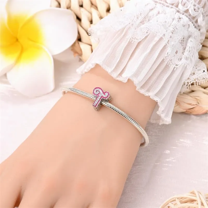 Pandach Bead Charm Ciondolo Argento Sterling 925 Lettere con Cubic Zirconia per Braccialetti e Collane Europei - immagine 4