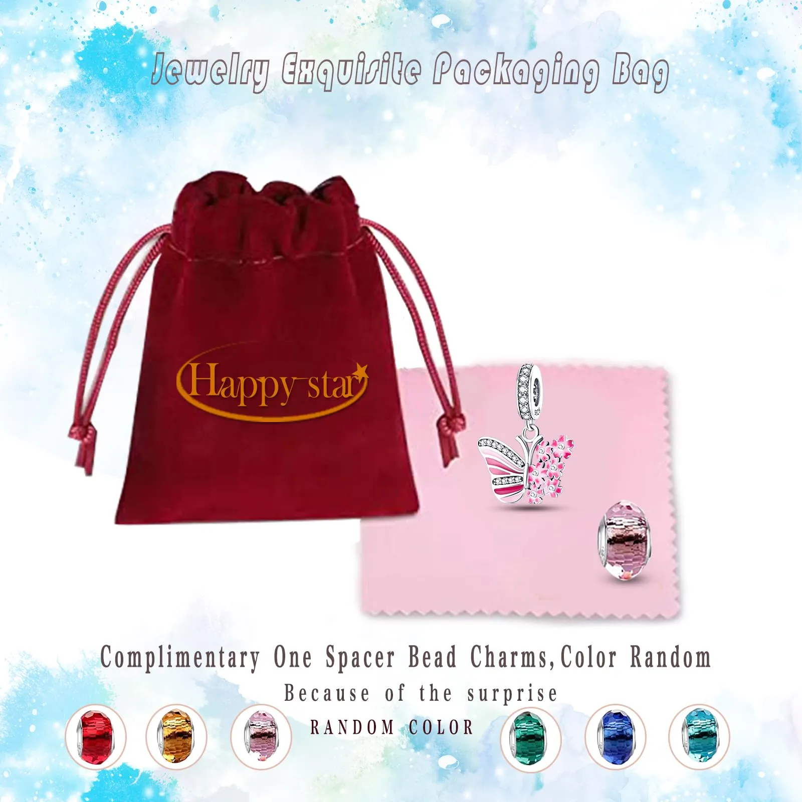 HappyStar Charm in Argento 925 per Braccialetti Europei e Collana - immagine 4