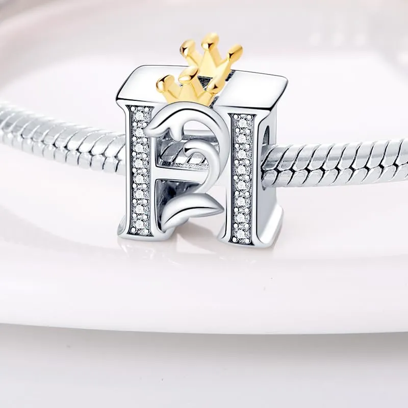 Pandach Bead Charm in Argento Sterling 925 con Lettere e Cubic Zirconia per Braccialetti e Collane Europei - immagine 2