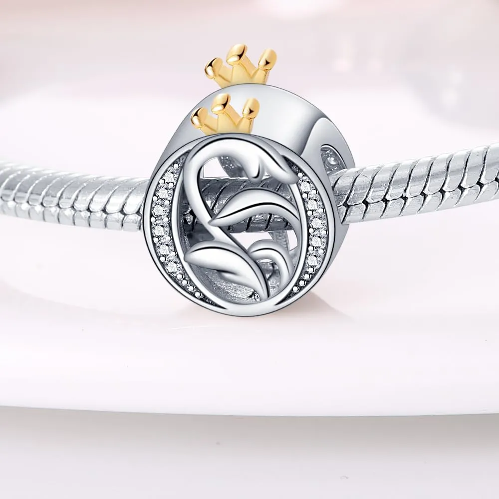 Pandach Ciondolo Lettere in Argento Sterling 925 con Cubic Zirconia per Braccialetti e Collane Europei - immagine 2