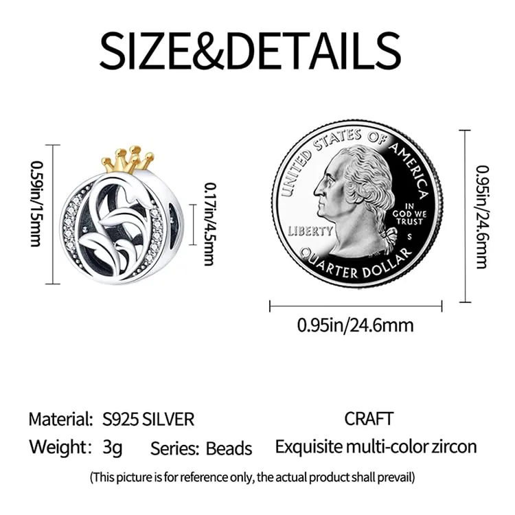 Pandach Ciondolo Lettere in Argento Sterling 925 con Cubic Zirconia per Braccialetti e Collane Europei - immagine 4