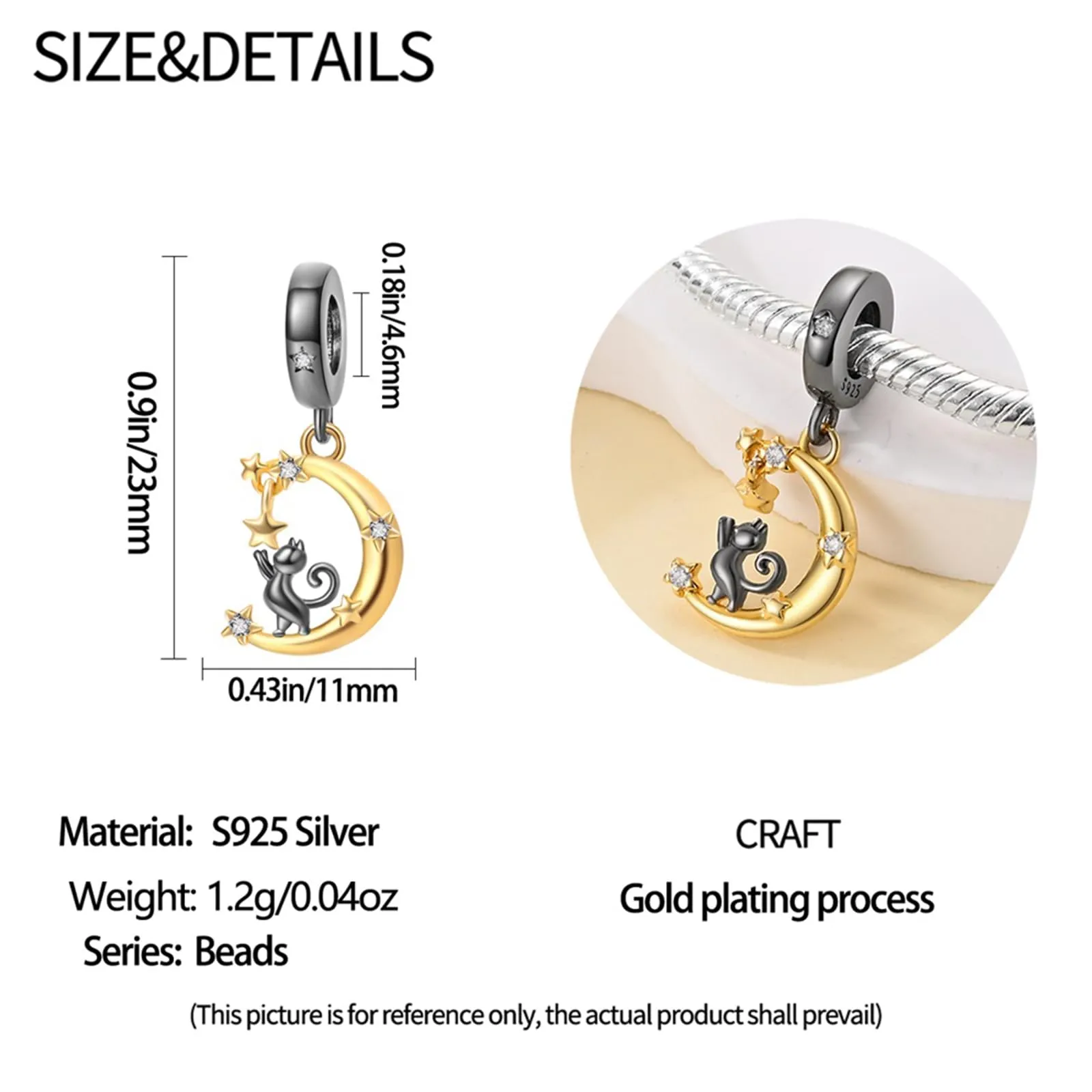 HappyStar Charm in Argento 925 per Braccialetti Europei e Collane - immagine 4