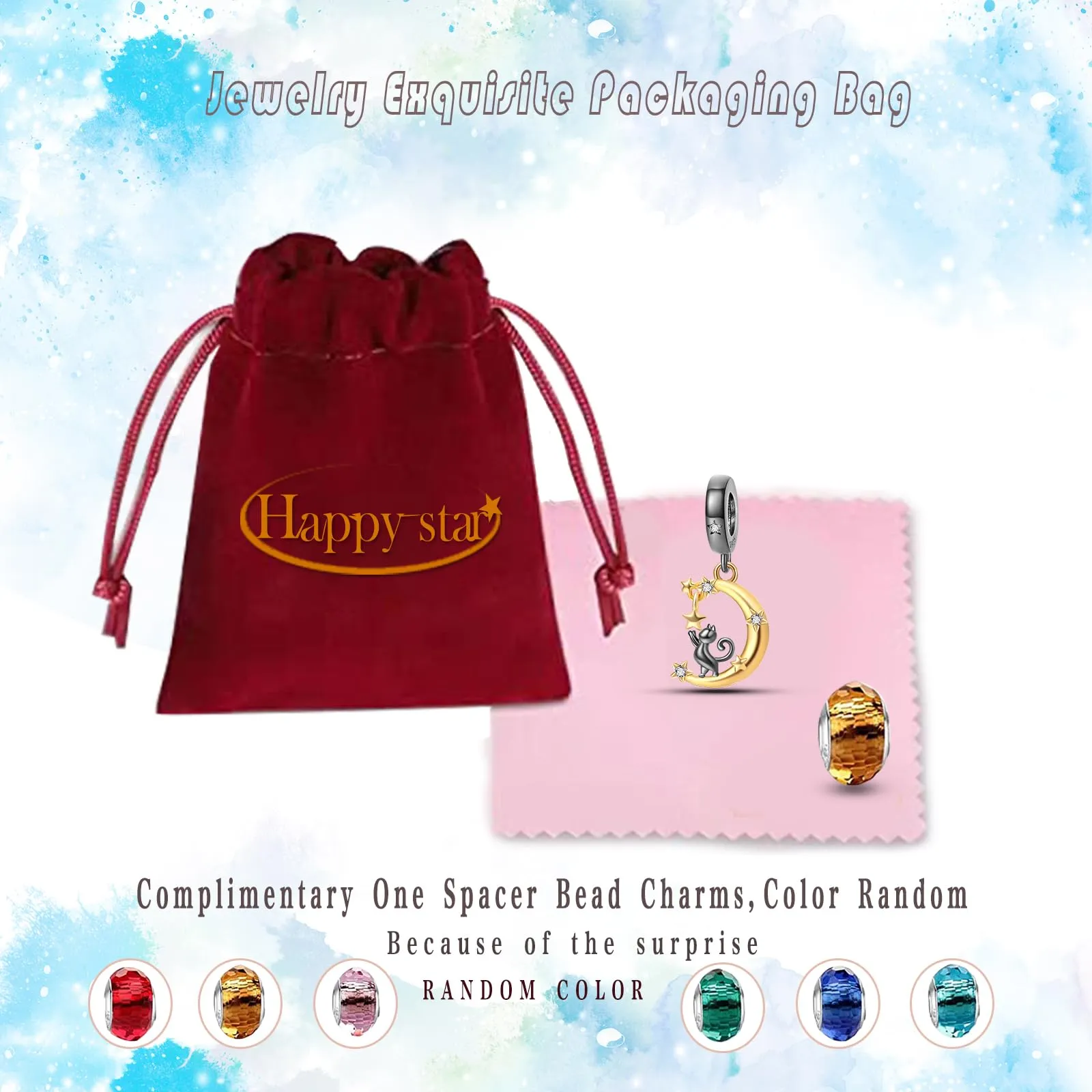 HappyStar Charm in Argento 925 per Braccialetti Europei e Collane - immagine 5