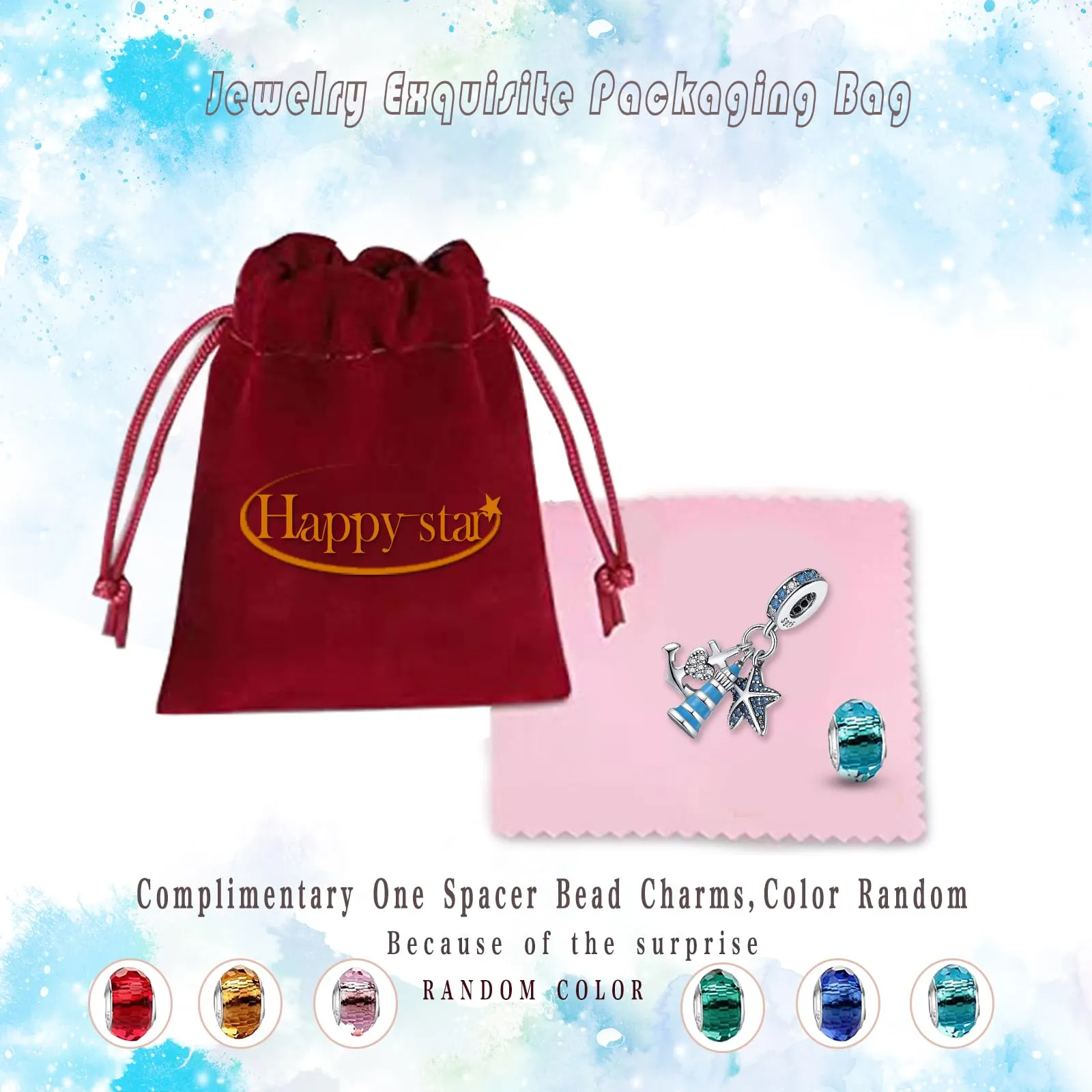 HappyStar Charm in Argento 925 per Braccialetti Europei e Collane - immagine 5