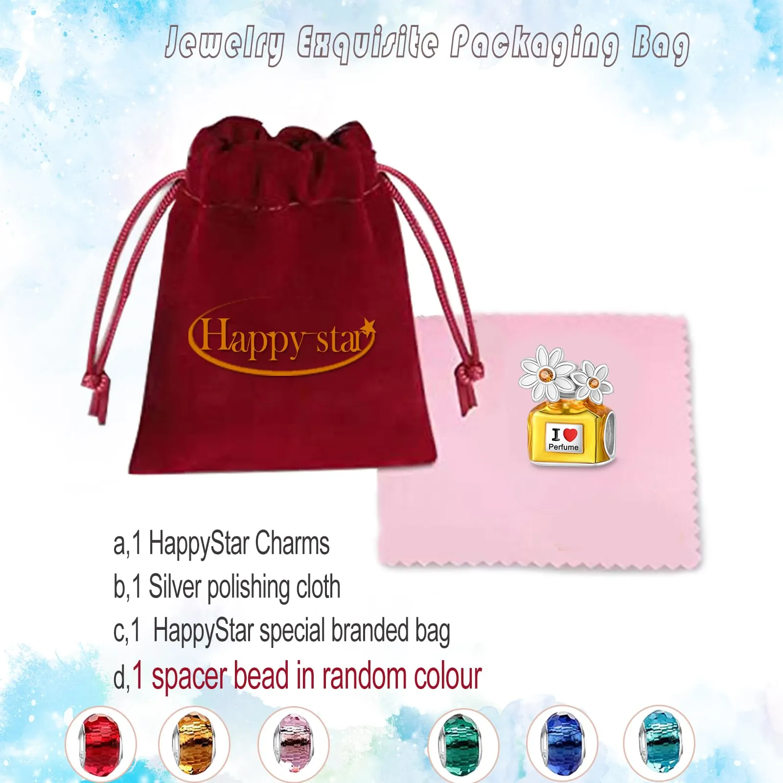 HappyStar Charm in Argento 925 per Braccialetti Europei e Collane - immagine 5