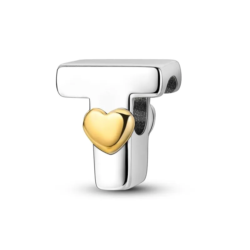 Pandach Bead Charm Ciondolo Argento Sterling 925 Lettere con Cubic Zirconia per Braccialetti e Collane Europei - immagine 1