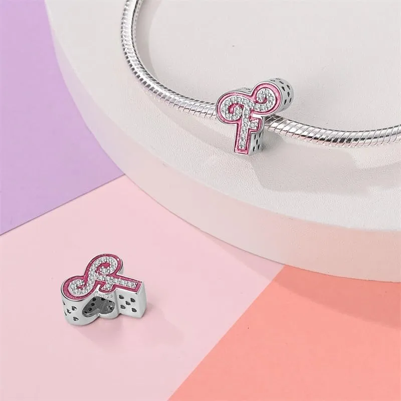 Pandach Ciondolo Lettere in Argento Sterling 925 con Cubic Zirconia per Braccialetti e Collane Europei - immagine 2