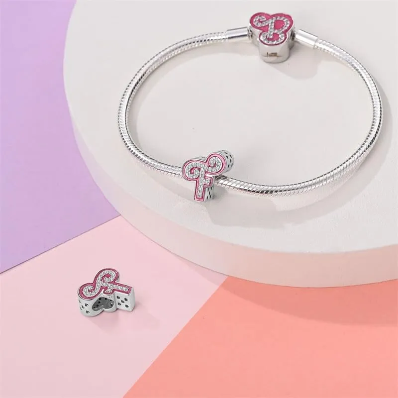 Pandach Ciondolo Lettere in Argento Sterling 925 con Cubic Zirconia per Braccialetti e Collane Europei - immagine 3