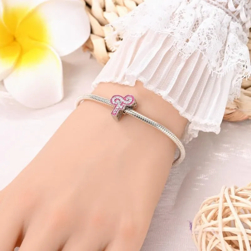 Pandach Ciondolo Lettere in Argento Sterling 925 con Cubic Zirconia per Braccialetti e Collane Europei - immagine 4